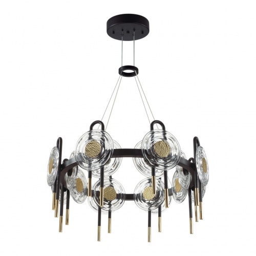 ODEON LIGHT EXCLUSIVE 5407/92L MODERN ODL_EX25 101 черный/золото/металл/стекло Люстра LED 92W 3000K 8990Лм MAGNET