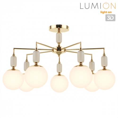 LUMION 6580/7C CLASSI LN26 36 французское золото, серый/белый металл, керамика/стекло Люстра потолочная E14 7*40W 220V VIVIEN фото 2