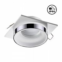 NOVOTECH 370786 SPOT NT21 594 белый/хром Светильник встраиваемый влагозащищенный IP44 GU10 9W 220V WATER