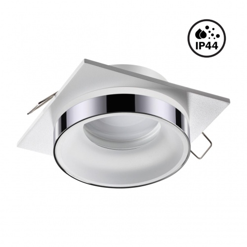 NOVOTECH 370786 SPOT NT21 594 белый/хром Светильник встраиваемый влагозащищенный IP44 GU10 9W 220V WATER