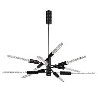 ODEON LIGHT EXCLUSIVE 5459/28L L-VISION ODL_EX26 041 черный глянцевый/прозрачн./металл/стекло Люстра LED 28W (10*2.8W) 3000K 1260Лм KOLOS