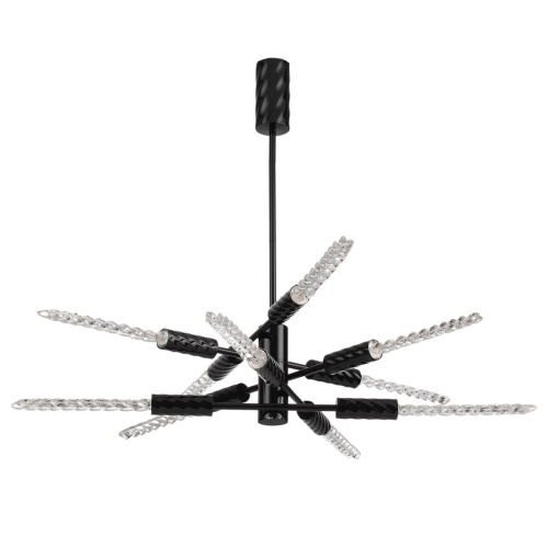 ODEON LIGHT EXCLUSIVE 5459/28L L-VISION ODL_EX26 041 черный глянцевый/прозрачн./металл/стекло Люстра LED 28W (10*2.8W) 3000K 1260Лм KOLOS