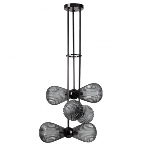 ODEON LIGHT EXCLUSIVE 5417/6 MODERN ODL_EX23 000 черный хром/дымчатый/металл/стекло Подвес E14 6*40W ELICA
