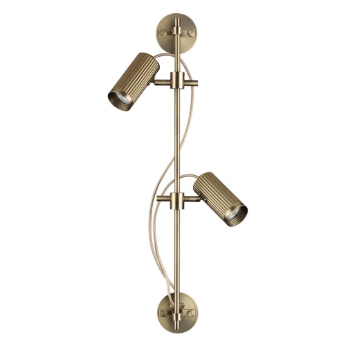 ODEON LIGHT 7013/2W HIGHTECH ODL25 477 Настенный св-к поворотный на 50°/180° металл/под латунь IP20 LED GU10 *2 10W 220V MANCHESTER