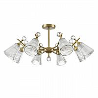 LUMION 8046/8C CLASSI LN26 107 латунь/прозрачное стекло Люстра потолочная Е14 8*40W 220V AURICA