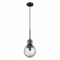 ODEON LIGHT 5026/1 MODERN ODL23 000 черный матовый/темно-зеленый/прозрачный металл/мрамор/стекло Подвес E14 1*40W GREENI