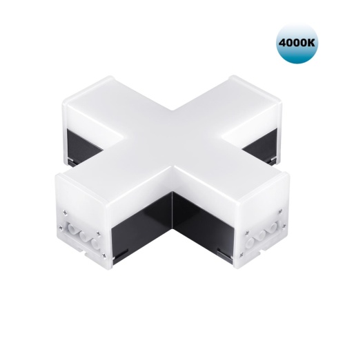 NOVOTECH 359114 OVER NT23 076 черный Светильник-соединитель "Х"- образный IP20 LED 12W 4000K 100-265V 1080Лм BITS