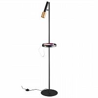 ODEON LIGHT 4240/1F HIGHTECH ODL21 321 черн/зол/металл Напольн.св-ник c выкл, USB IP20 LED GU10 max 10W MEHARI