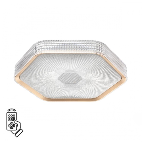 SONEX 7746/48L PIKO LED SN 000 Светильник металл/пластик/прозрачный/золотистый LED 48Вт 3000-4000-6000K 425х385 IP20 пульт ДУ SPARKS