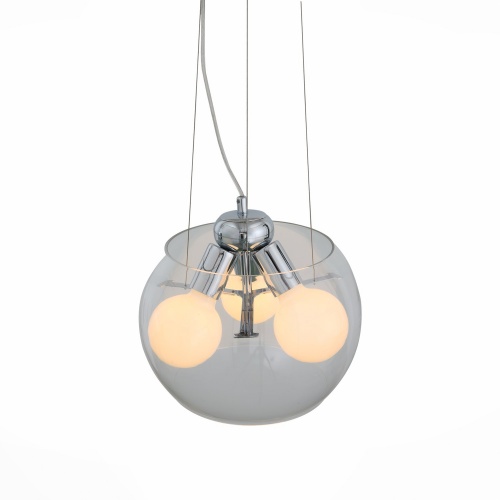 SL512.103.03 Светильник подвесной ST-Luce Хром/Прозрачный E27 Globe 3*60W SL512.103.03 Светильник подвесной ST-Luce Хром/Прозрачный E27 Globe 3*60W