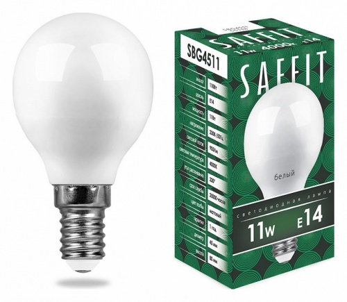 Лампа светодиодная Feron Saffit SBG4511 E14 11Вт 4000K 55138 Лампа светодиодная Feron Saffit SBG4511 E14 11Вт 4000K 55138