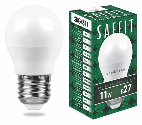 Лампа светодиодная Feron Saffit SBG4511 E27 11Вт 2700K 55137 Лампа светодиодная Feron Saffit SBG4511 E27 11Вт 2700K 55137