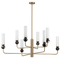 ODEON LIGHT 4361/8 MIDCENT ODL26 173 Люстра под латунь/металл/стекло/черный мрамор IP20 8*E14 40W 220V LOLLA