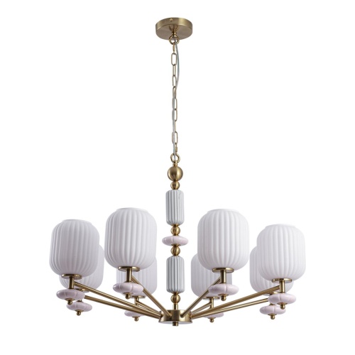 LUMION 8334/8 MODERNI LN26 32 бронза/белый, металл/керамика/стекло Люстра E27 8*40W 220V ALEGRA