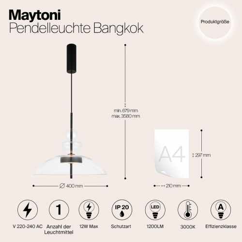Подвесной светильник Maytoni Bangkok MOD185PL-L6B3K3 фото 3 Подвесной светильник Maytoni Bangkok MOD185PL-L6B3K3 фото 3