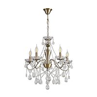 LUMION 8346/5 CLASSI LN26 089 бронза/прозрачный, металл/хрусталь Люстра потолочная E14 5*40W 220V LUINA