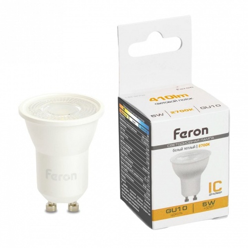 Лампа светодиодная Feron LB-272 GU10 5Вт 2700K 51218 фото 5 Лампа светодиодная Feron LB-272 GU10 5Вт 2700K 51218 фото 5