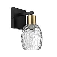 LUMION 6562/1W MODERNI LN26 197 черный, золотой/прозрачный/металл/стекло Бра E27 1*40W 220V ICE