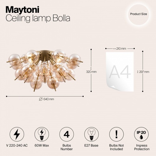 Потолочная люстра Maytoni Bolla MOD133CL-04BS фото 7