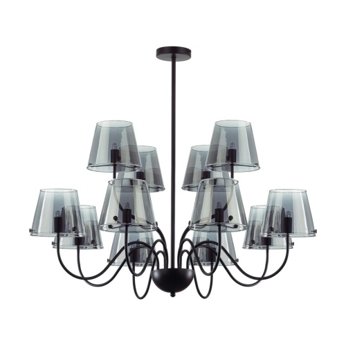 LUMION 6570/12C MODERNI LN26 212 черный/дымчатый/металл/стекло Люстра потолочная G9 12*20W 220V SMOKY