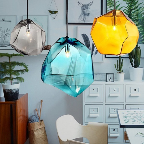 Подвесной светильник Color Ice Cube Pendant JEVIO 1 Голубой фото 7
