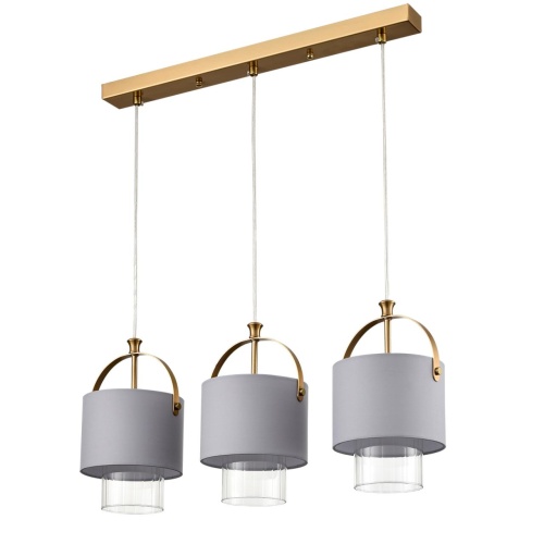 LUMION 6592/3A MODERNI LN26 405 латунь/серый, металл/текстиль, стекло Подвес E14 3*40W 220V JANE