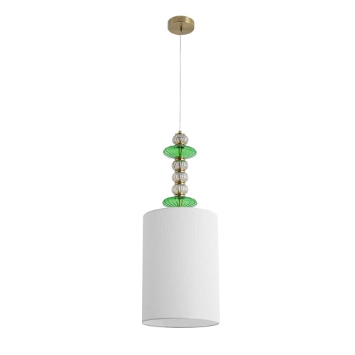LUMION 8337/1A MODERNI LN26 144 бронза/белый/зеленый, металл/стекло/текстиль Подвес E27 60W 220V ILMIRA