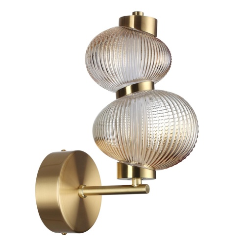 ODEON LIGHT 5095/8WL L-VISION ODL25 359 латунный/янтарный градиент/металл/стекло Настенный светильник LED 8W 4000K 932Лм BRUCO