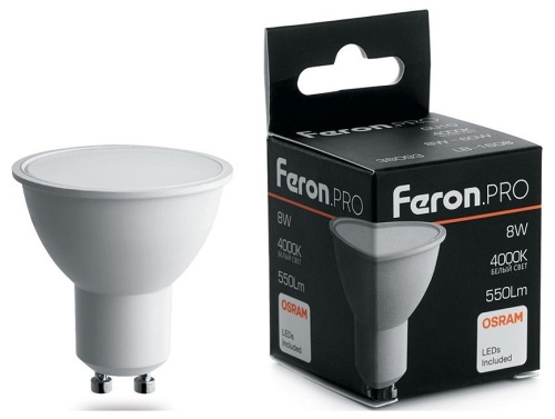 Лампа светодиодная Feron LB-1608 GU10 8Вт 4000K 38093 фото 2 Лампа светодиодная Feron LB-1608 GU10 8Вт 4000K 38093 фото 2