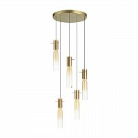ODEON LIGHT 5058/25LA PENDANT ODL24 385 золотой/янтарный/металл/стекло Люстра каскадная LED 5*5W 3000K SCROW