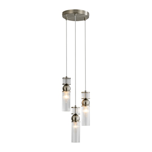 LUMION 8277/3A MODERNI LN26 163 сатин никель/прозрачный, металл/стекло Подвес Е14 3*40W 220V DENVER фото 9