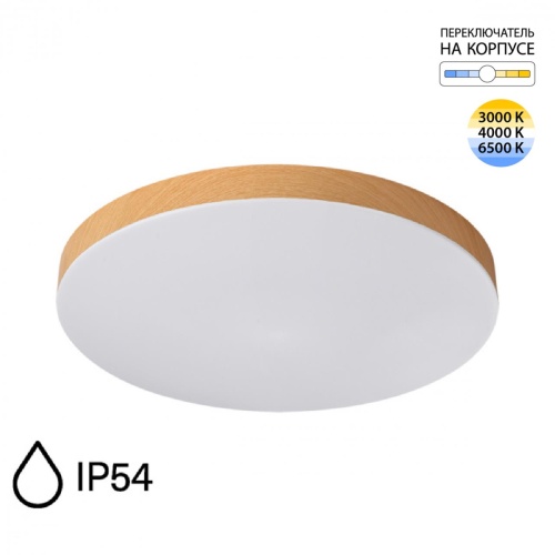 SONEX 7761/50L MITRA LED SN 545 Светильник пластик/белый/под дерево LED 50Вт 3000/4000/6500K D500 IP54 CCT GAMMA