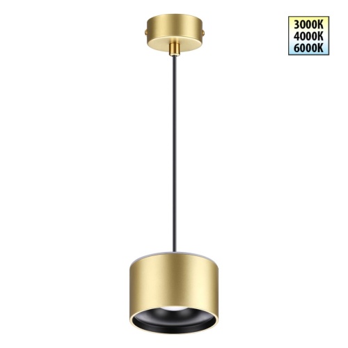 NOVOTECH 358969 OVER NT22 352 бронза св. Светильник накладной с переключ. цв. температуры, провод 2м IP20 LED 3000К\4000К\6000К 12W вниз + 3ВW вверх 110-265V G