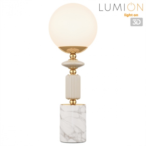 LUMION 6580/1T CLASSI LN26 36 французское золото, серый/белый металл, керамика/стекло Лампа настольная E14 1*40W 220V VIVIEN фото 2