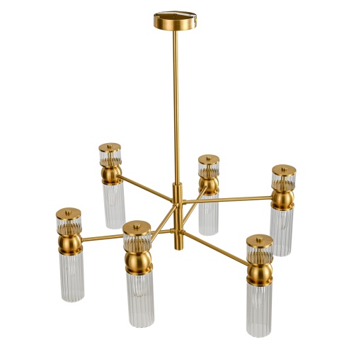 LUMION 8276/6 MODERNI LN26 162 латунь/прозрачный, металл/стекло Люстра Е14 6*40W 220V DENVER фото 5