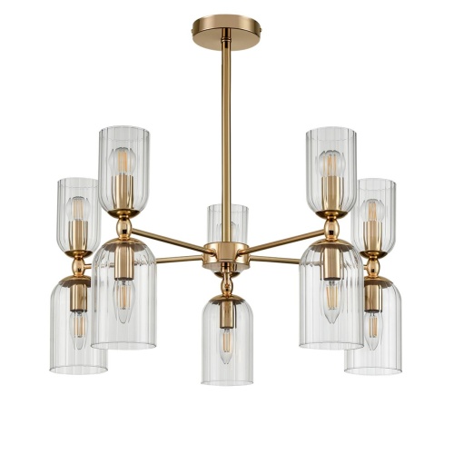 LUMION 6586/10 MODERNI LN26 132 золото/прозрачный, металл/стекло Люстра подвесная E14 10*40W 220V KASSIA