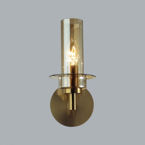 LUMION 6554/1W CLASSI LN26 097 бронза/коньячный/металл/стекло Бра E14 1*40W 220V MADONNA фото 5