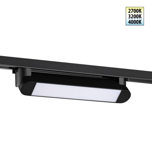 NOVOTECH 359791 PORT NT25 236 черный Светильник однофазный двухжильный трековый с переключ. цв. температуры IP20 LED 12W 180-265V 2700К/3200К/4000К ITER