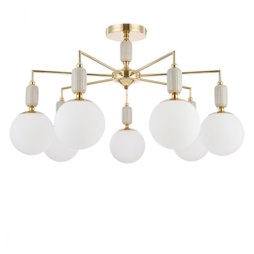 LUMION 6580/7C CLASSI LN26 36 французское золото, серый/белый металл, керамика/стекло Люстра потолочная E14 7*40W 220V VIVIEN фото 8