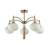 LUMION 8272/5C NEOCLASSI LN26 040 латунь/бежевый/белый, металл/керамика/стекло Люстра потолочная Е14 5*40W 220V GLORIYA