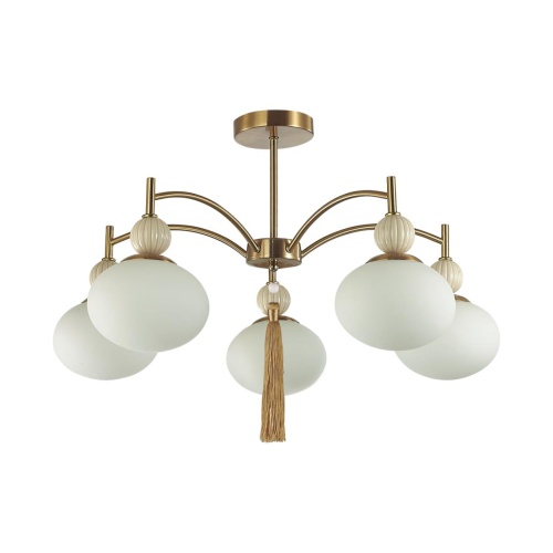 LUMION 8272/5C NEOCLASSI LN26 040 латунь/бежевый/белый, металл/керамика/стекло Люстра потолочная Е14 5*40W 220V GLORIYA