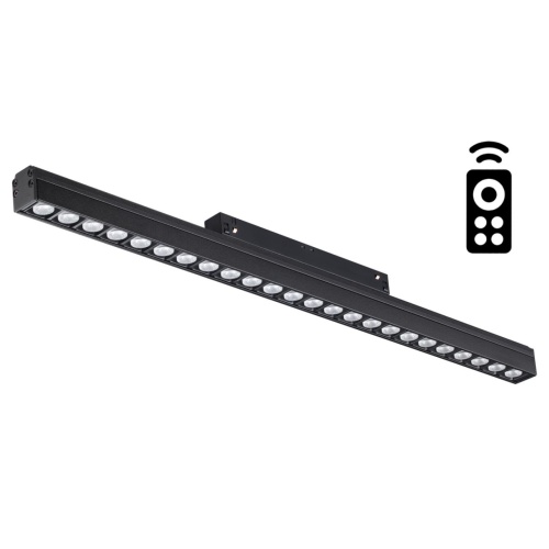 NOVOTECH 358624 SHINO NT21 064 черный Трековый низковольтный св-к диммируемый с ДУ, со сменой цв.температуры IP20 LED 3000~6500К 24W 48V FLUM