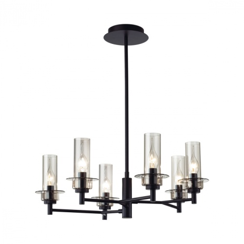 LUMION 6555/6C CLASSI LN26 099 черный/дымчатый/металл/стекло Люстра потолочная E14 6*40W 220V MADONNA фото 6
