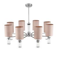 LUMION 6585/8 MODERNI LN26 059 хром/бежевый, металл/текстиль, стекло Люстра подвесная E14 8*40W 220V ARNIKA