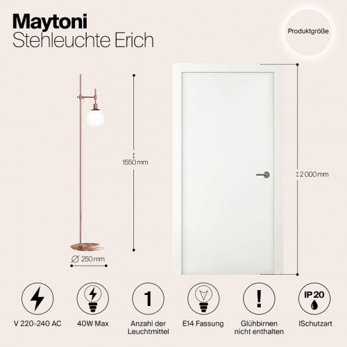 Торшер Maytoni Erich MOD221-FL-01-G фото 5