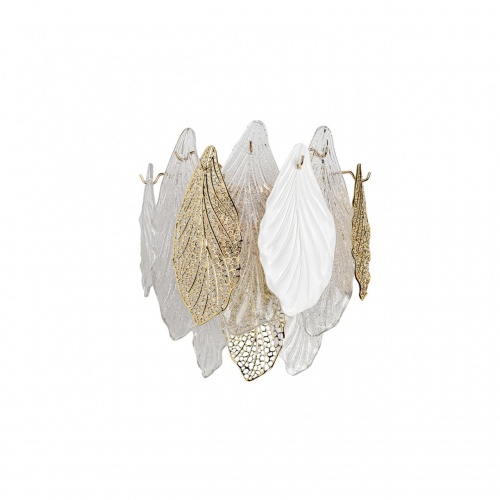 ODEON LIGHT 5052/3W HALL ODL24 607 золото/белый/прозрачный/металл/стекло/фарфор/металл Бра E14 3*40W LACE