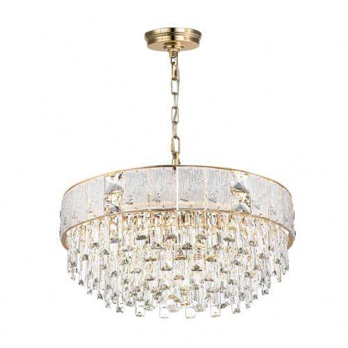 ODEON LIGHT 5070/12 HALL (В 2-х КОРОБКАХ) ODL24 601 золото/прозрачный/матовый/металл/хрусталь/стекло Люстра E14 12*40W FIESTA