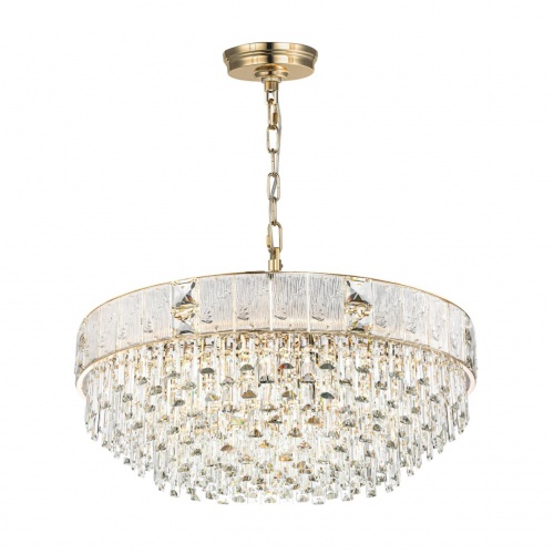 ODEON LIGHT 5070/21 HALL (В 2-х КОРОБКАХ) ODL24 601 золото/прозрачный/матовый/металл/хрусталь/стекло Люстра E14 21*40W FIESTA