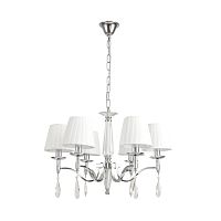LUMION 8316/6 CLASSI LN26 058 хром/белый, металл/хрусталь/текстиль Люстра E14 6*40W 220V MAGDA