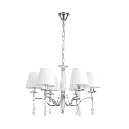 LUMION 8316/6 CLASSI LN26 058 хром/белый, металл/хрусталь/текстиль Люстра E14 6*40W 220V MAGDA